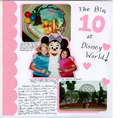 Birthday at Disney World layout