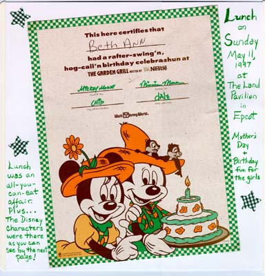 Birthday lunch memorabilia layout