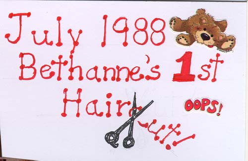 First Haircut page title - lettering