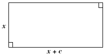 a rectangle with length (x plus c) and width (x)