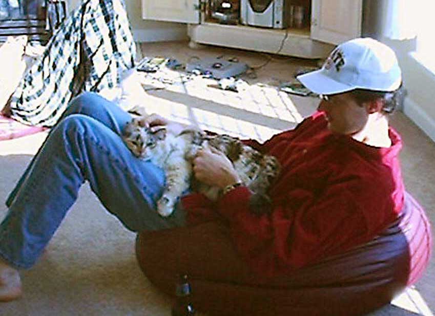 on Uncle Mark's lap