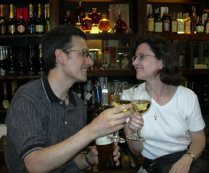 In a bar, where we went to get change.
