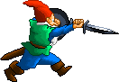 Gnobb Gnornbelly
6th Level Gnome Fighter
34 hp AC 8 Thac0 15 Damage 1d8+1 
Str 12 Con 13 Dex 15 Int 16 Wis 10 Cha 14
Short Sword+1 (Damage 1d8+1)