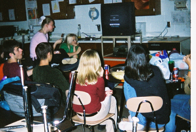 these next few r pics from an after school event where we watched monte python and the holy grail