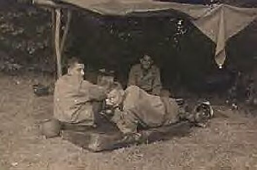 16th Infantry Officers resting after training in near Bridport