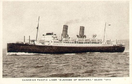 Canadian Pacific Liner Duchess of Bedford. Known at the Dirty Duchess