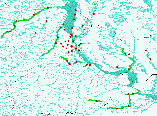 sampling points and links to result pages