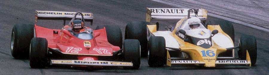 Arnoux(�k��)�MGilles Villeneuve(����)�b1979�~�k��Ħ��������, �O�L�̦����u���������ѡv���B�͡C Picture Source: Venti Sette Rosso