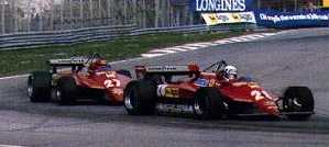 Didier Pironi(�e)�b�̲��Ԥ������ɤ����ѹܼ�, �ߧY�O�L�MGilles Villeneuve(��)�������ͦn���Y�������H�C Picture Source: Didier Pironi Memorial Website