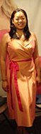 Cyn in peach dress