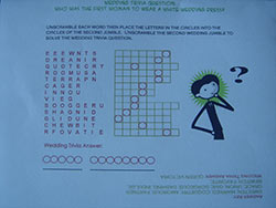 Wedding crossword cover back