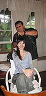 Lishan doing hair