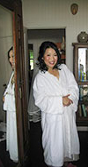 Joyce in Bathrobe