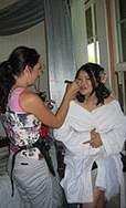 Joyce in a bathrobe