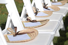 Fans on chairs at ceremony