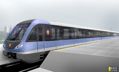 Impresi�n art�stica de los veh�culos que Alstom proveer� a la ciudad de Shanghai.