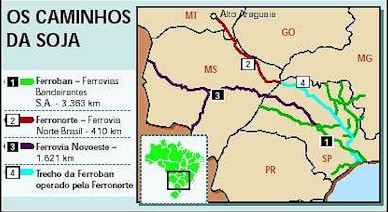 Corredor de la soja de Brasil Ferrov�as.