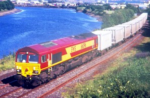 Cinco trenes por semana circular�n hacia Widnes desde la instalaci�n portuaria para una importante cantidad de clientes, transportando contenedores de todo tama�o, desde 9 pies en adelante. (Foto cortes�a EWS)