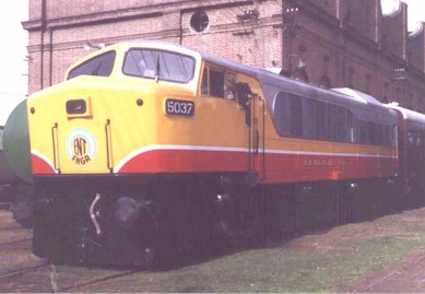 Locomotora Baldwin 5037 que fue totalmente reconstruida por la Seccional Remedios de Escalada del Ferroclub Argentino. (Foto cortesa JC Gonzlez)