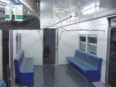En proceso de finalizaci�n el interior de uno de los nuevos coches R' para Metropolitano; en recuadro, vista exterior. (fotos cortes�a Metropolitano)