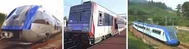 De izq. a der., los trenes ATER, Doble Piso y Zter, que la SNCF orden� a Alstom. (Fotos cortes�a Alstom)