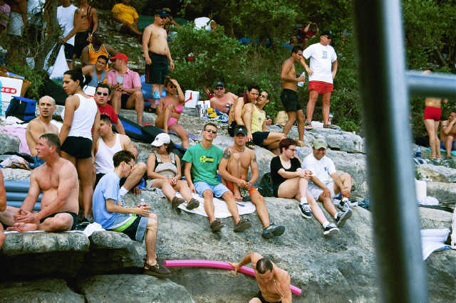I hate sitting on the rocks.
