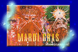 Edward R.(in blue) on the cover of the Mitchell Osborne Mardi Gras calendar.  Image used by permission of Mitchell Osborne