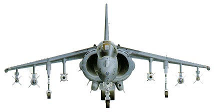 Frontal view of the AV-8 Harrier