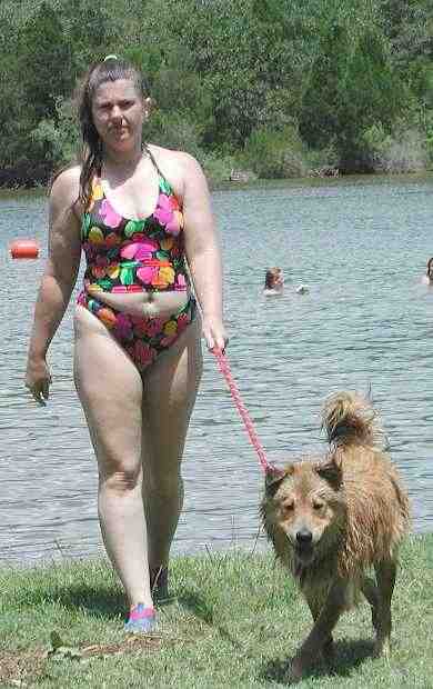 daughter 1 and dog walkies