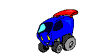 racing van, burning rubber, animated