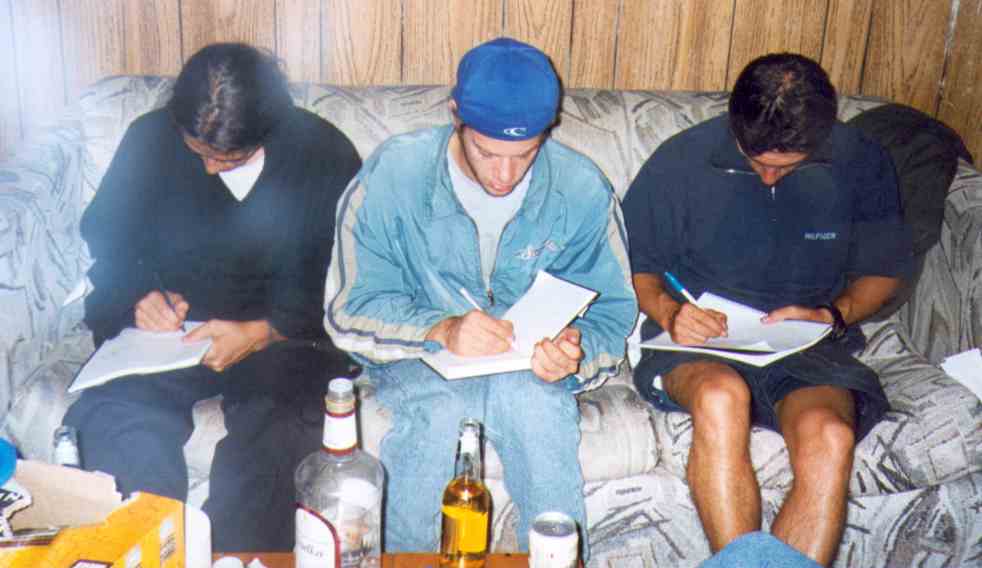 J.B., Fred and Xavier writing