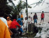 Sand bagging operations in low lying barangays, especially those near dikes...