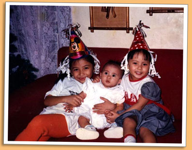 Carla with li'l sis Monique and cousin Ate Dinky