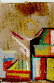 Building. unfinished. Oil pastel.