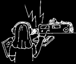 girl operating ham radio equipment