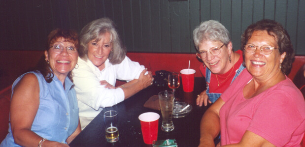 L-R: Ilene (Yorio) Hamm, Darla (Denniston) McIntosh, Mary Jo (Castellana) Mattison, Gale (Murray) Burris