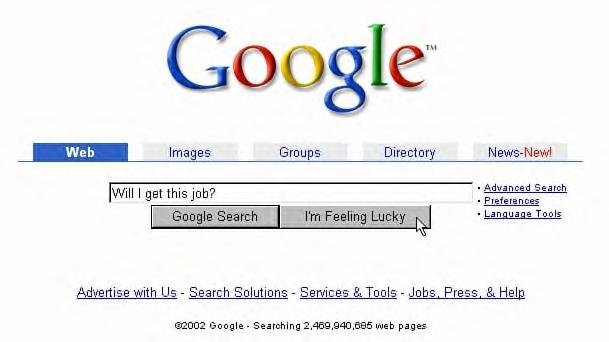 Illustration of Google's front page