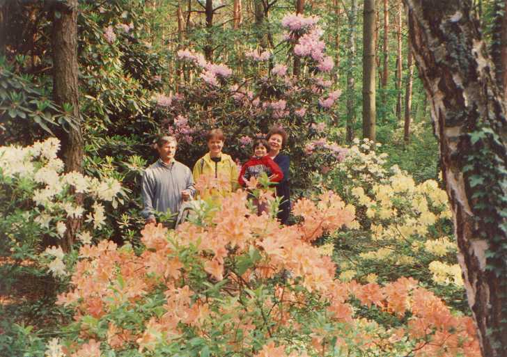 Enjoying the beauty of Hungarian spring in a rhododendron park with the host family.