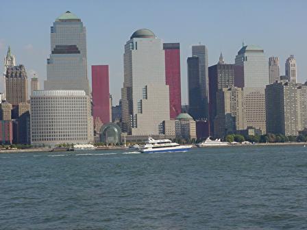 View of what's left of the skyline from the Hudson River