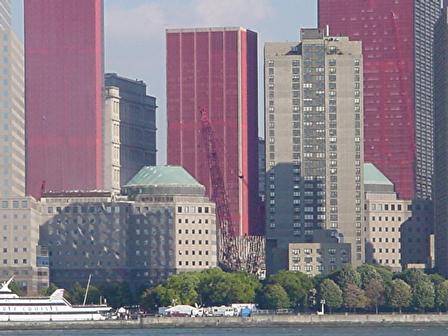 View of what's left of the skyline from the Hudson River