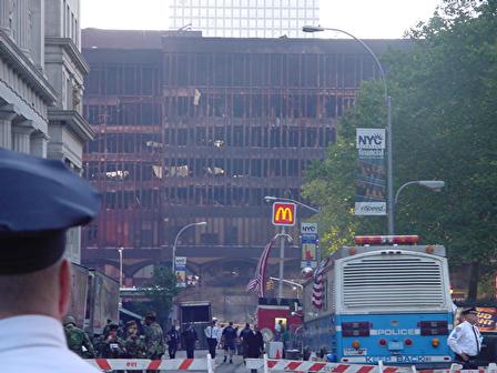 View of the wreckage from Broadway