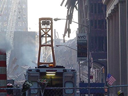 View of the wreckage from Broadway