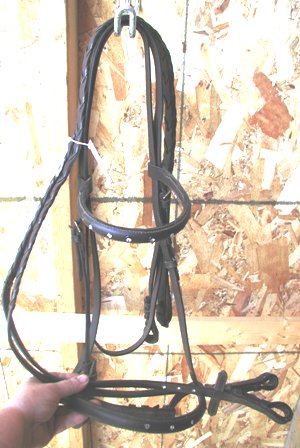 Leather English headstall reins and cavesson $35