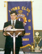 Speaking at the Lions Club...