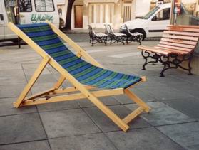 Reposeras de madera, hierro y resina - plegables fijas y apilables - EL  MAITEN