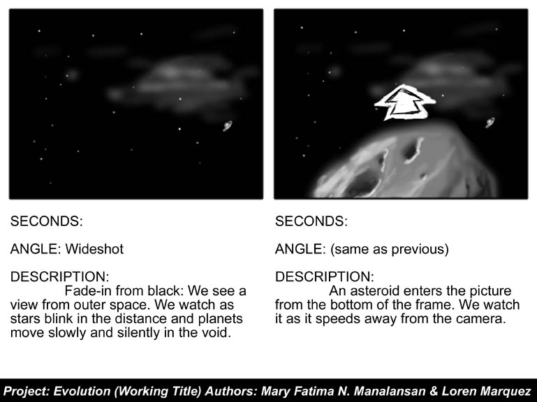 Evolution Storyboard Page 1