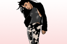 Aaliyah's character posing