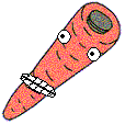 Carrot with eyes and mouth!