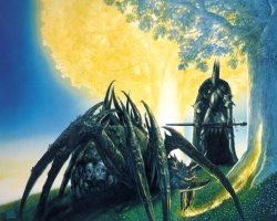 Ungoliant poisons the Two Trees of Valinor