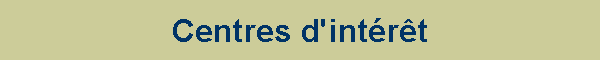 Centres d'int�r�t